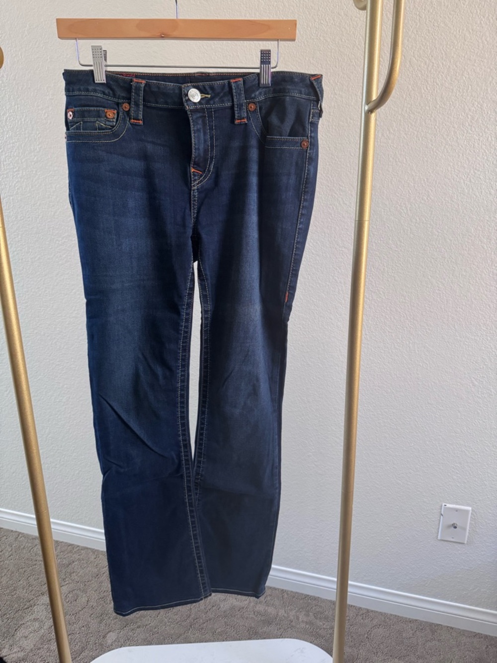True Religion Becca Mid Rise Straight-Leg Jeans